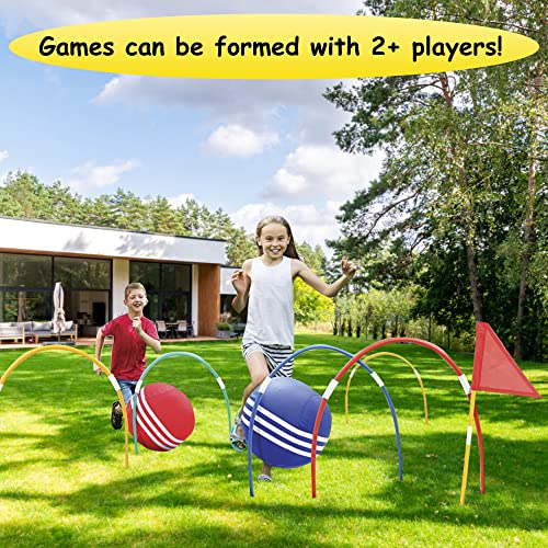 Kovot Giant Kick Croquet Game Set | Includes Inflatable Croquet Balls, Wickets & Finish Flags #TOP2