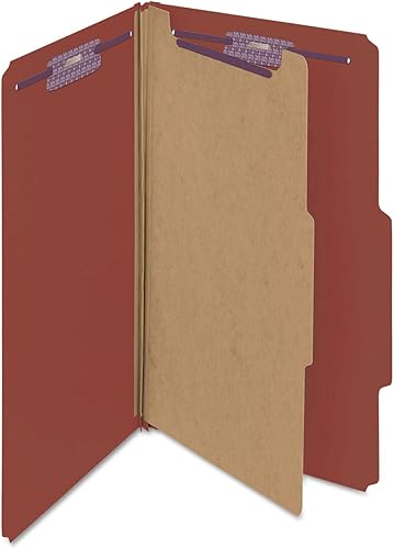 Miniatura 8 de Smead Carpeta de archivos de clasificación de cartón prensado con sujetadores SafeSHIELD, 1 divisor, expansión de 2 pulgadas, tamaño legal, rojo, 10