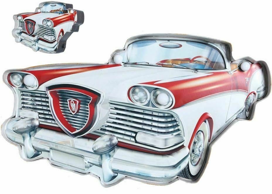 Placa de metal vintage con logotipo LED 3D para cochera, coche, cueva, decoración de pared de coche