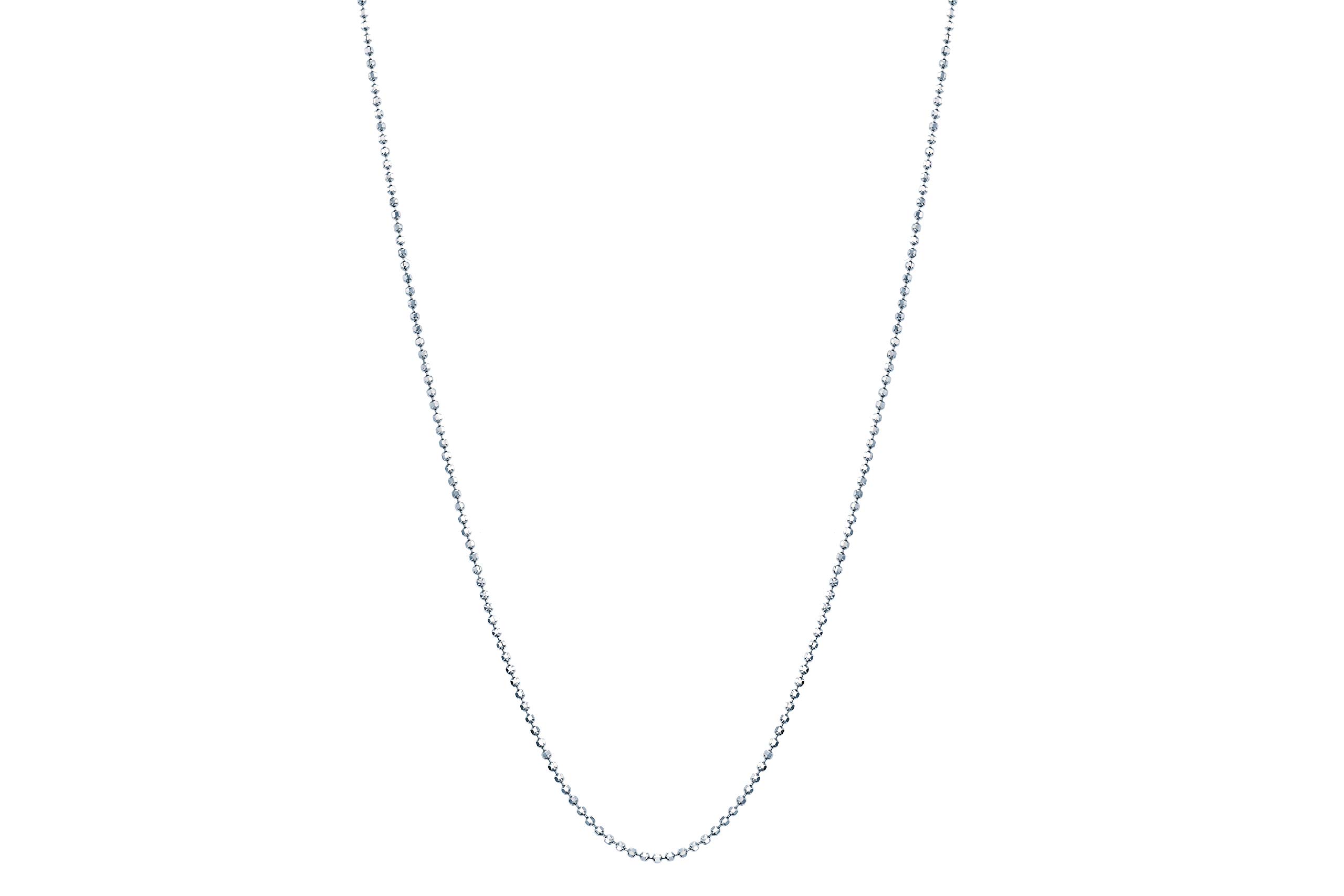 925 Sterling Silver 1mm Diamond Cut Bead Ball Chain Hypoallergenic Necklace for Women and Gifts, 19.65 inches