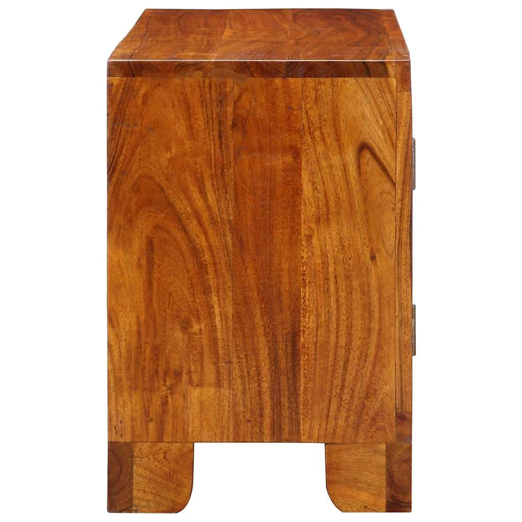 TV-Schrank Mehrfarbig aus Massivholz Akazie 90x30x45 cm mit Stauraum und Schubladen für Wohnzimmer Heimkino, Lowboard Hifi Regal, Aufbewahrung für DVD CD Film und Gaming Zubehör