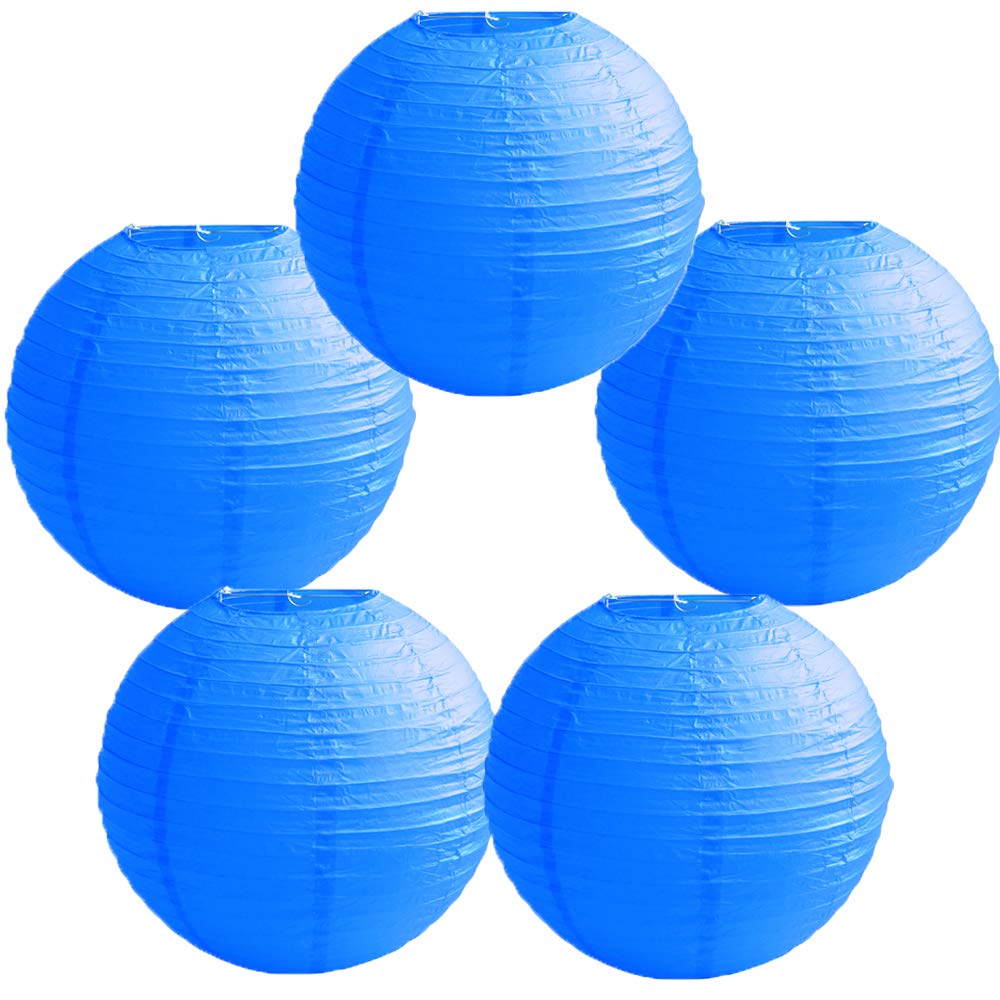 Time to Sparkle 5 Pack Tissue Paper Round Lanterns LampShade Lamp Shade Wedding Birthday Party Decoration | White, 30"(75cm) | — view 14