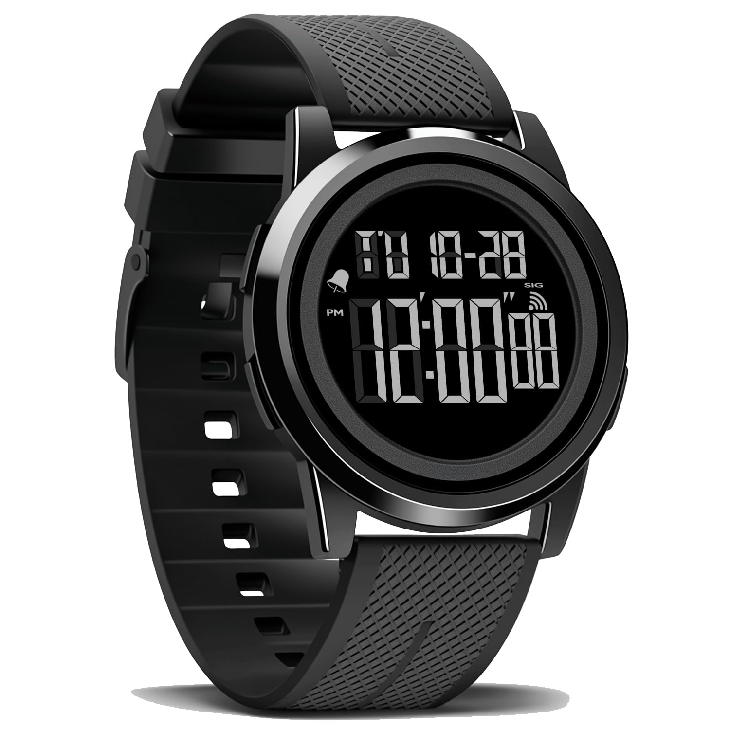 ASPYT Men Digital Watch Thin Sports Waterproof Outdoor LED Screen Large Face Wrist Watches for Men with Back Light Alarm Date Stopwatch