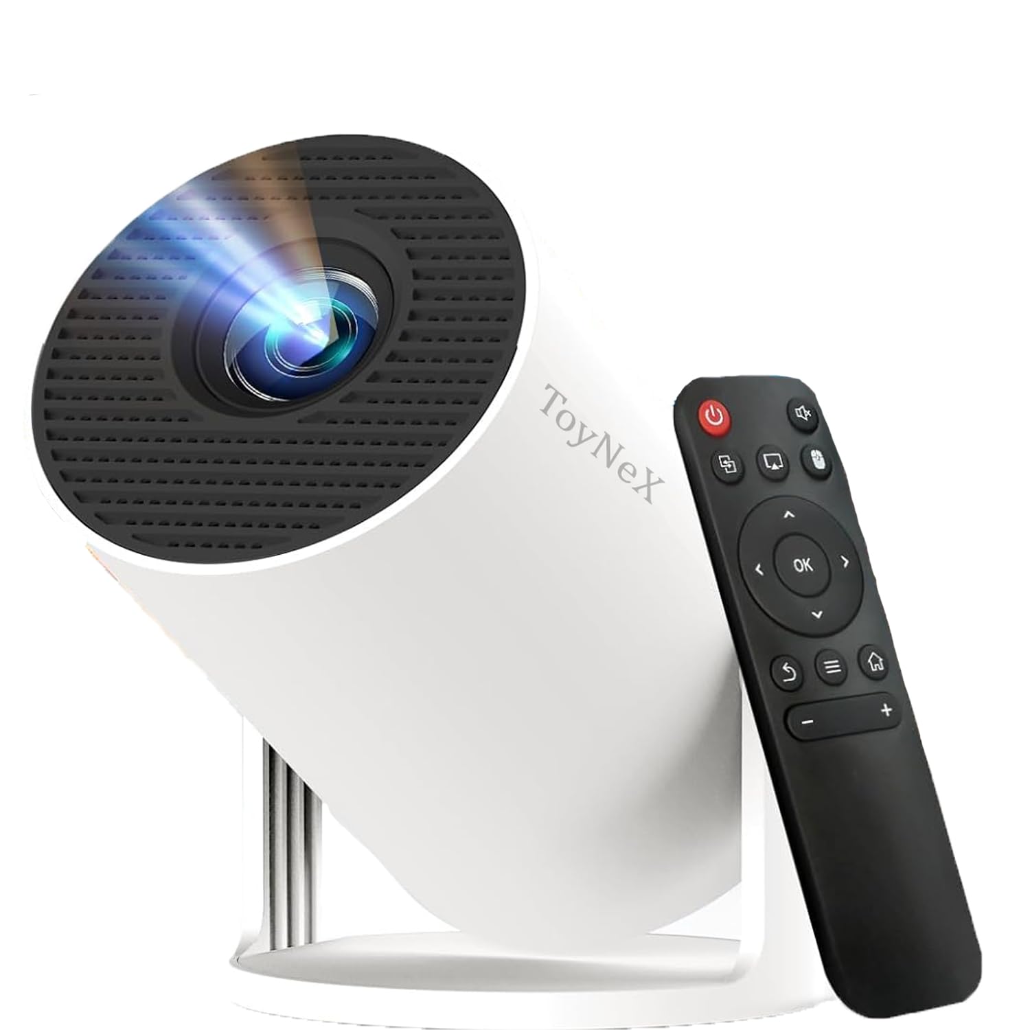 Mini Projector for Bedroom Portable with WiFi 6 and Bluetooth 5.2 Built-in Apps Android 11 OS,1080P 4K Support Auto Keystone Ceiling Projector 180° Rotatable Upgraded.(White)-image-34