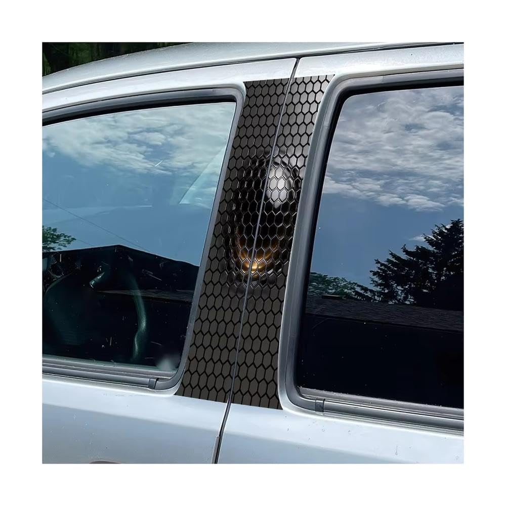 Bertdcx One Color Car Pillar Decals Waterproof Stickers Skull Glossy Material Protective Film Auto Parts