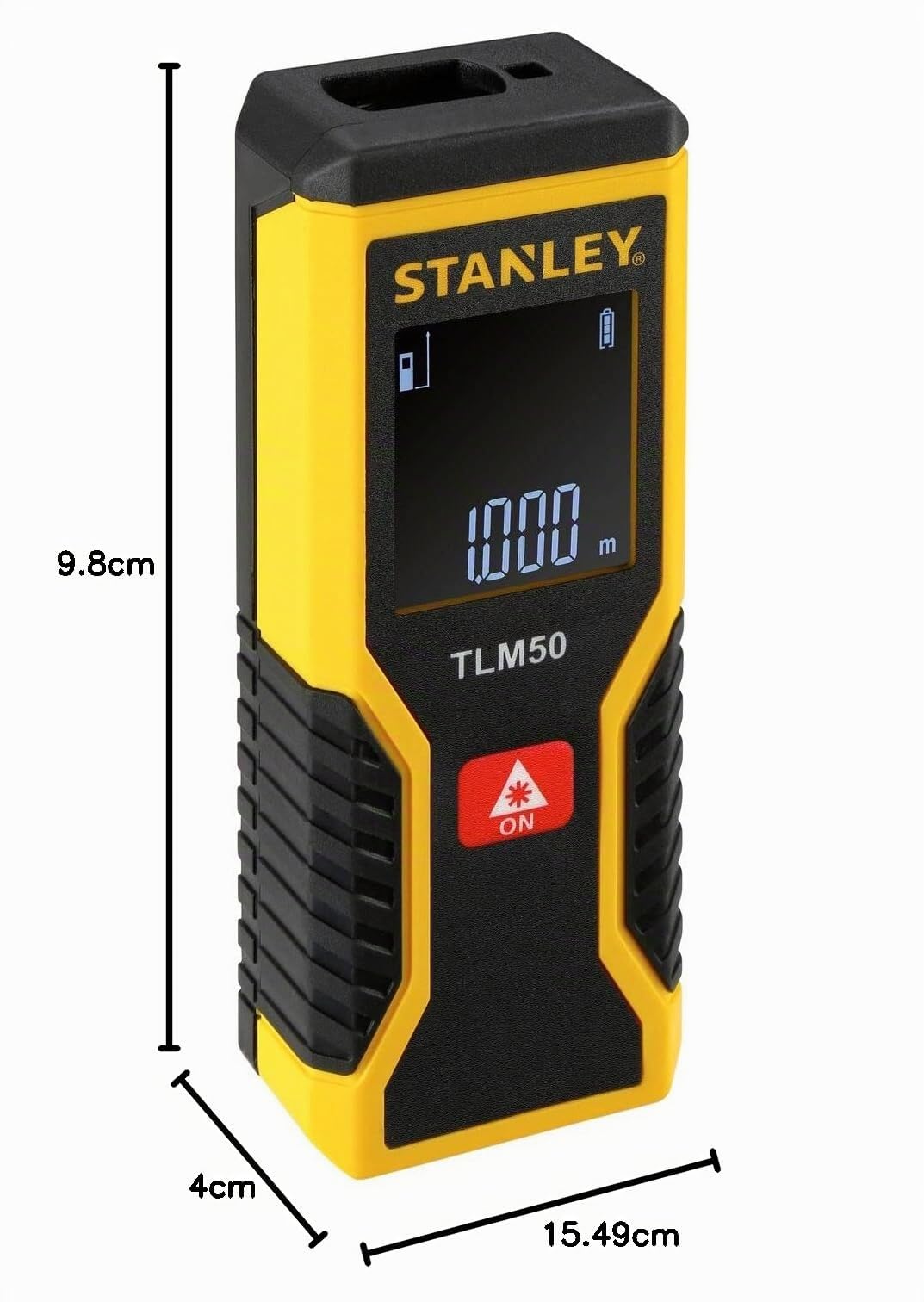 Stanley STHT1-77409 TLM 50 Laser Distance Measurer, Yellow, Small