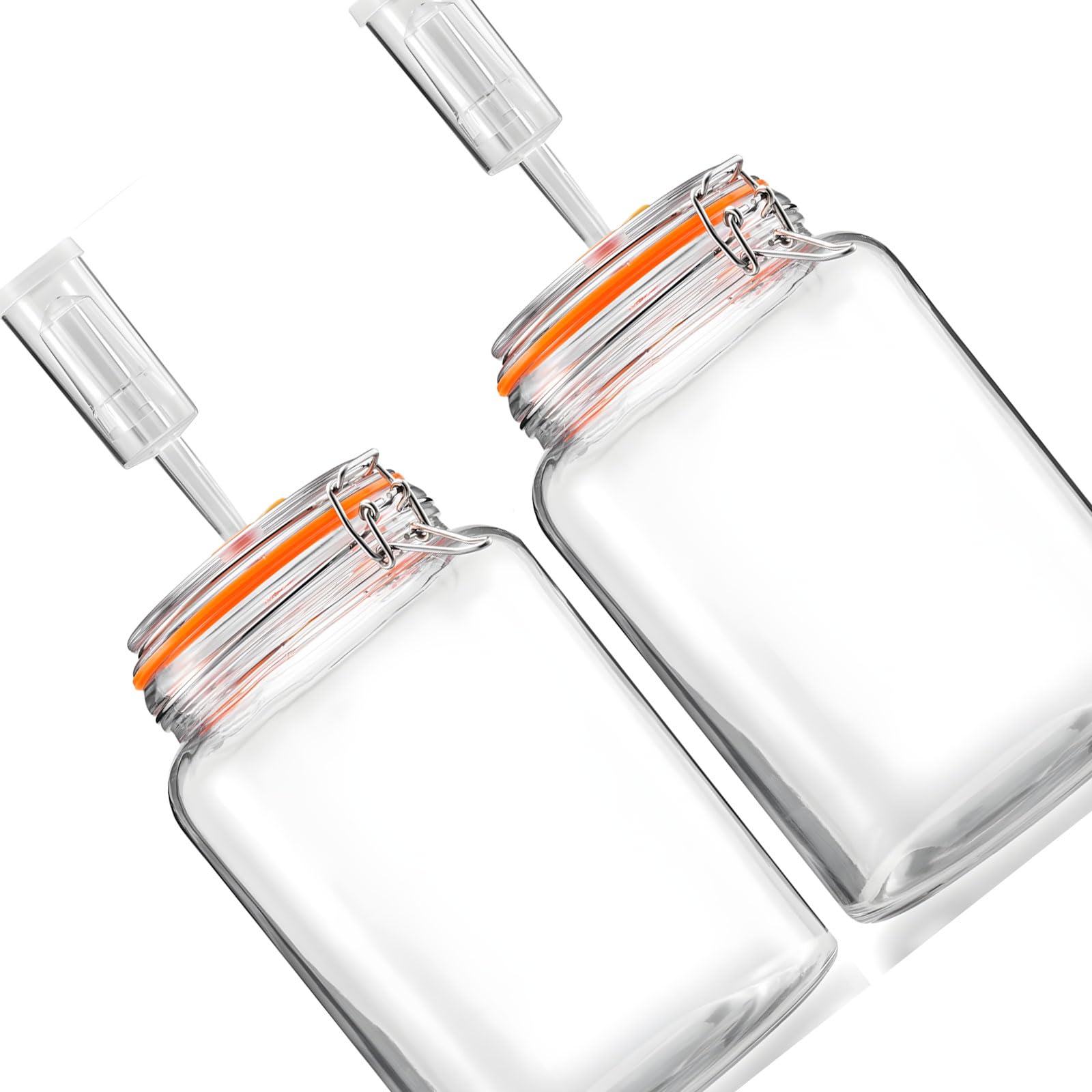 Kaeltsyn Of 2 Easy-Use Broad Mouth Glass Jars Perfect for Novice Expert Kimchi Fermenting At Home Glass Fermentation Bottle