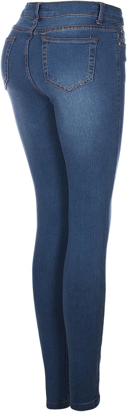 2LUV Women's 5 Pocket Stretch Skinny Jeans Medium Denim Wash 17 - Image 4