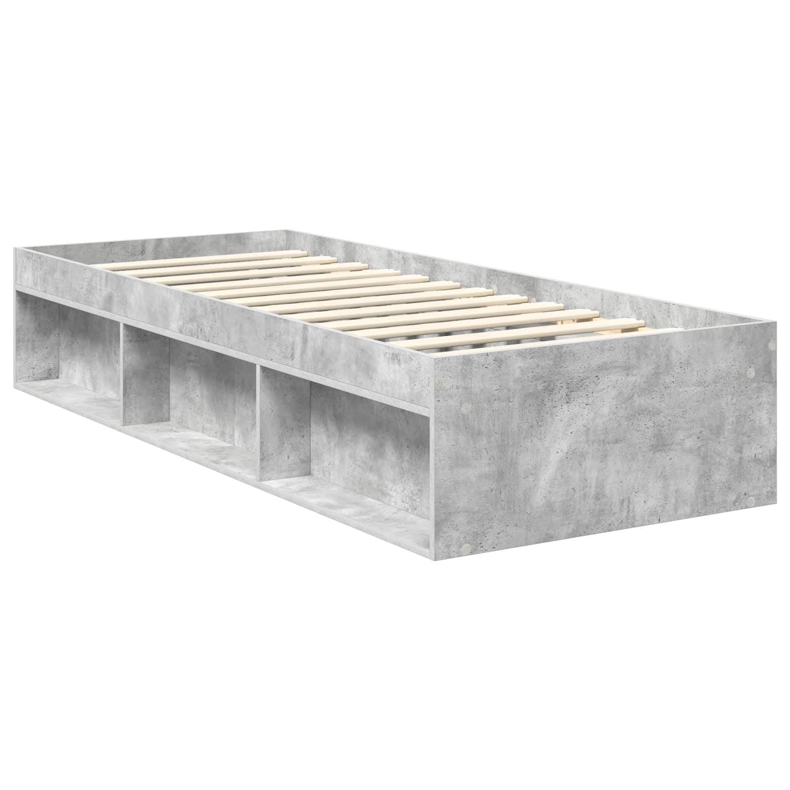 vidaXL Estructura de Cama con cabecera Gris concreto 75 x 190 cm
