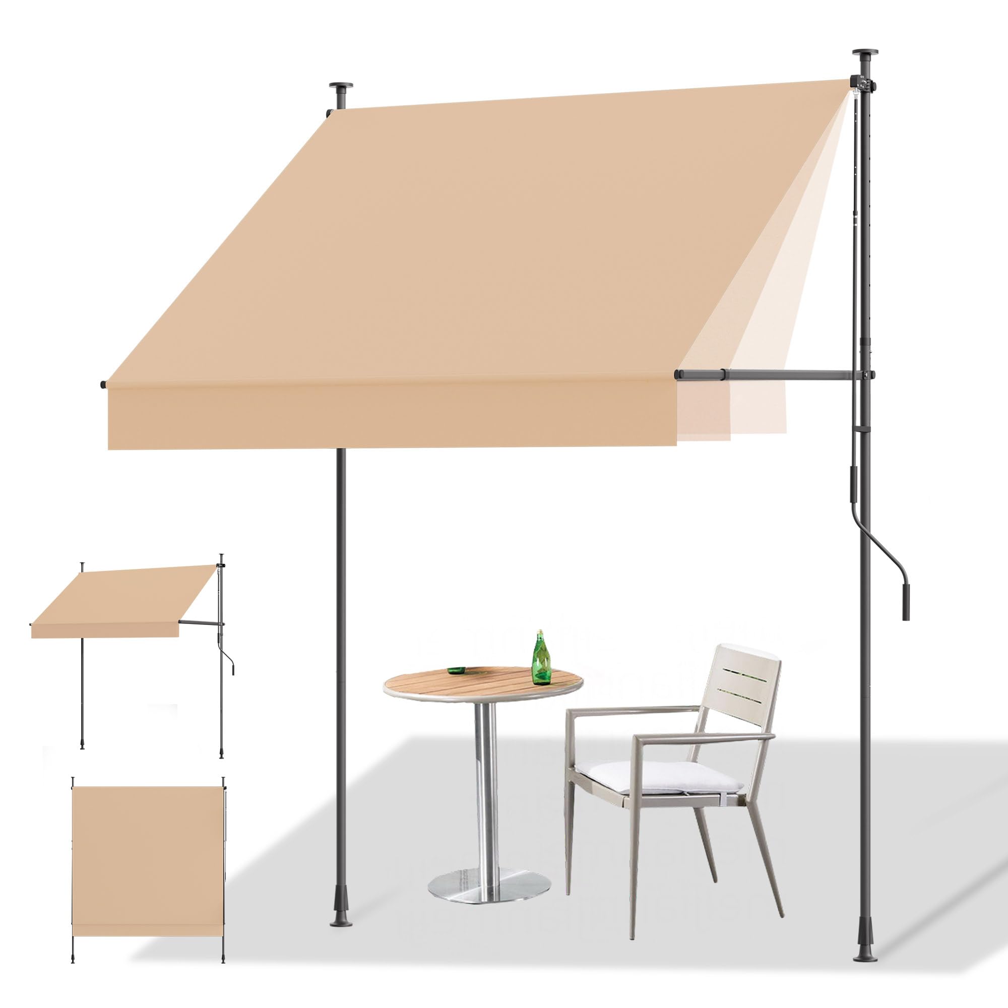 HOMEDEMO Manual Retractable Awning