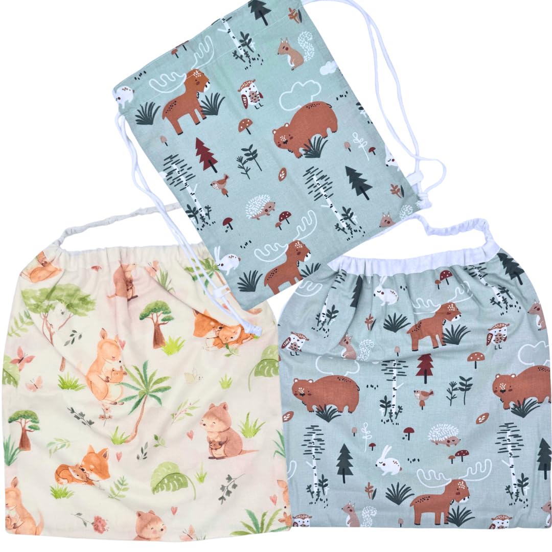 2 Children's Table Napkins 2 Colours Cotton Fabric and Sponge with Elastic Head Yoke Large Size Ideal Canteen or Food with Backpack Elastic Bib No Plastic Bib Aeroplane