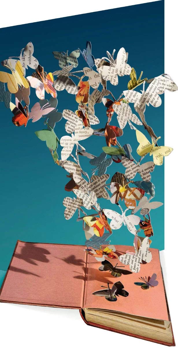 Laser Cut Card - BOOK WITH BUTTERFLIES