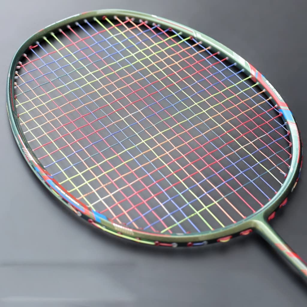 Carbon Fiber Badminton Rackets Strung 20-28LBS Professional Training Offensive Racquet Super Light 4U 83G Sports(A)