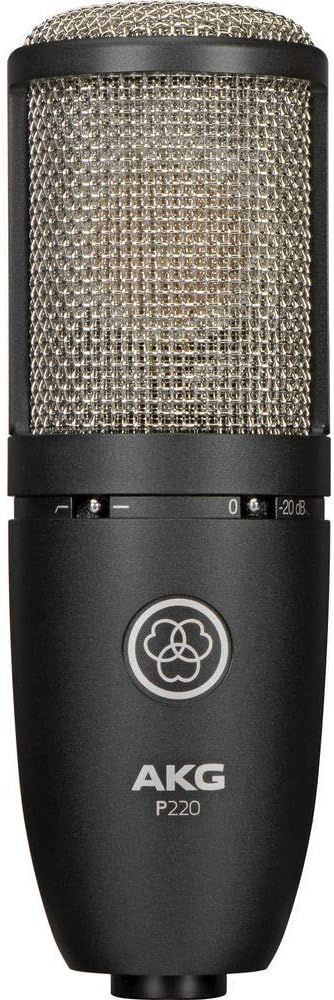 واجهة صوت USB Motu M4 4x4 مع ميكروفون مكثف AKG Project Studio P220 ، وسماعات HPC-A30 Studio Monitor & amp؛ حزمة كابل XLR