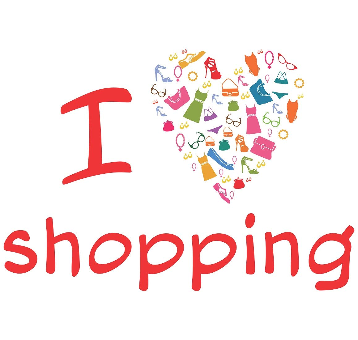 I Love Shopping Medium Vinyl Wallsticker(30 cm x 50 cm)-image-25