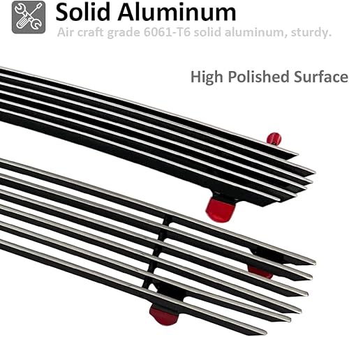 Miniatura 3 de Parrilla frontal cromada para Chevy Silverado 1999-2002 15002000-2006 Chevy Suburban Tahoe aluminio Billet rejilla pulido (2 piezas)