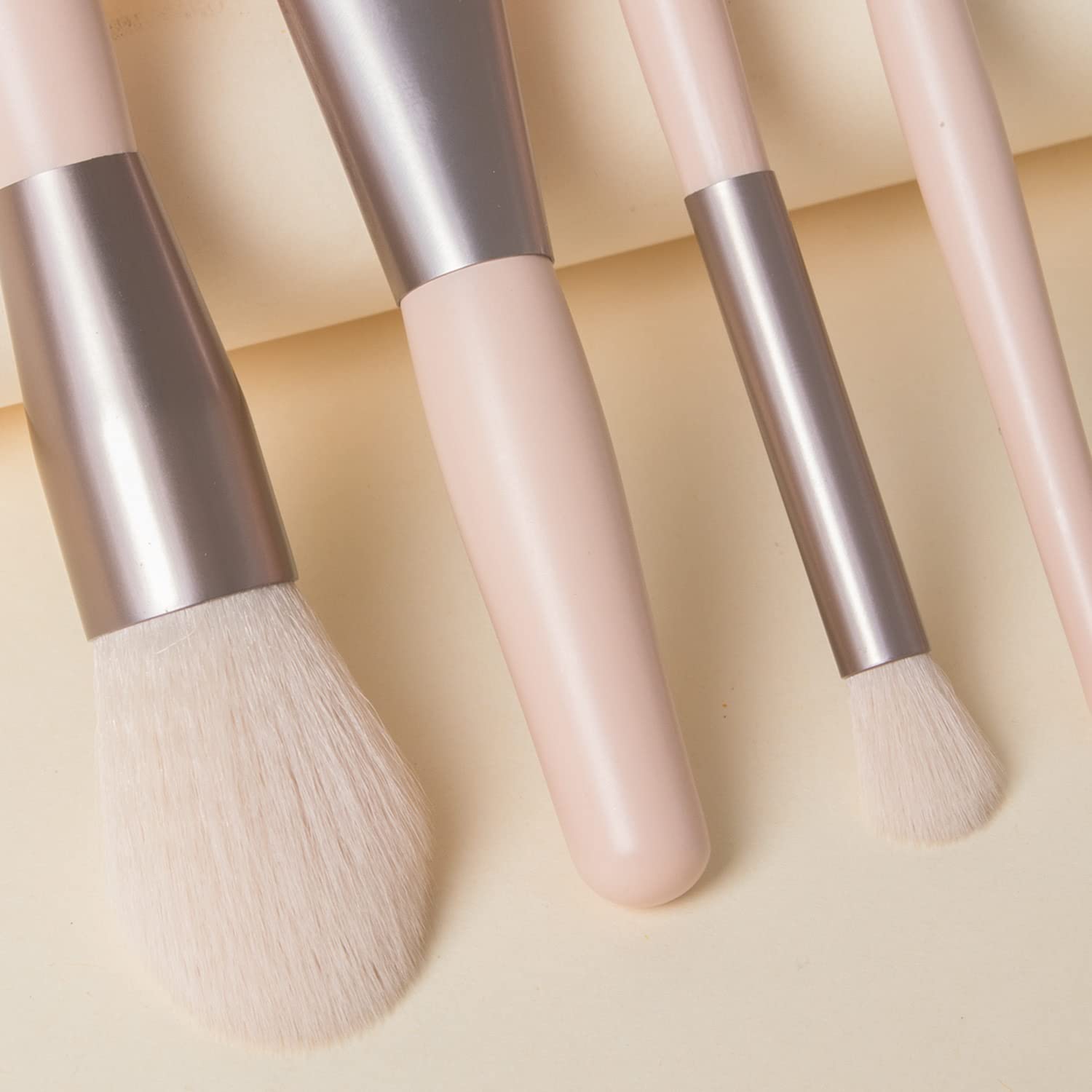 Juego de 8 mini brochas de maquillaje suaves con un juego de brochas de sombra de ojos, polvo suelto, brochas de maquillaje de belleza, juego completo (E)