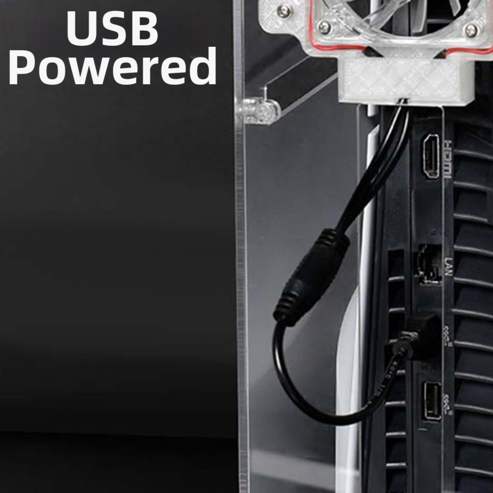 Copertura antipolvere trasparente per PS5 Slim con design a dissipazione del calore, guscio di raffreddamento su misura per protezione console di gioco, custodia in acrilico trasparente 40 x 25