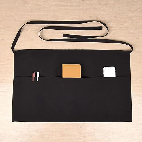 Miniatura 3 de PLOYMONO Delantal de cintura con 3 bolsillos, paquete de 12 - Delantal corto verde para camarera