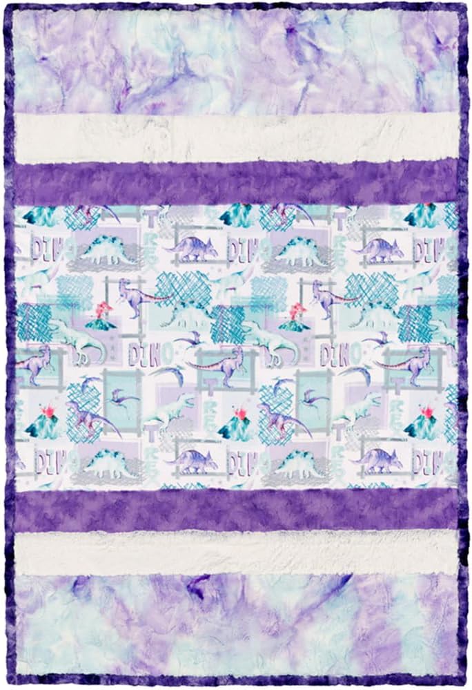 Shannon FABRICS Minky Picture Perfect Rawrsome! Bellflower Cuddle Kit Quilt Kit