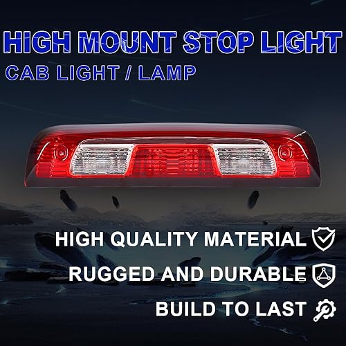 Miniatura 6 de PIT66 Tercera luz de freno trasera de montaje alto compatible con Chevy SilveradoGMC Sierra 1500 2500 3500 2015-2021 23509162 84900397 bombilla roja
