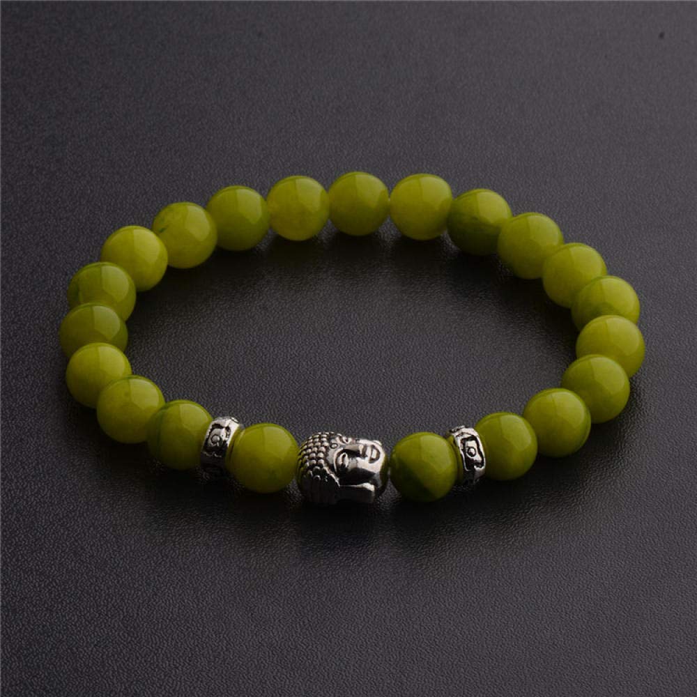 Steinarmband, Naturstein gewebtes Perlen Armband Schüler Paar grünes Achat Perlen elastisches Armband Naturstein Kopfperlen Armband Armband Personalisierte Kleidungszubehör Schmuck Schmuck