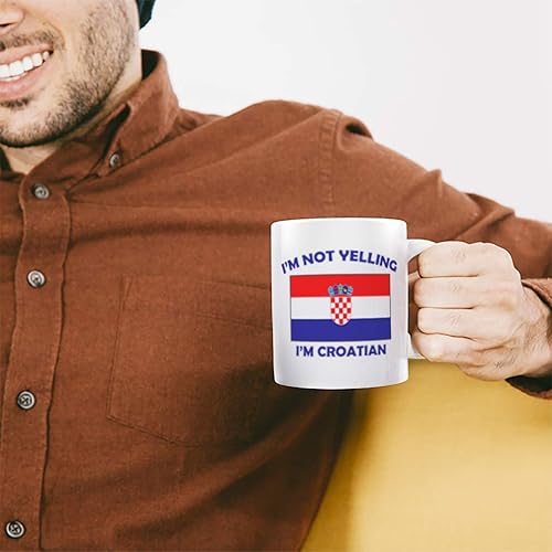 Miniatura 4 de Speedy Pros Taza de té de cerámica con texto en inglés "I M Not Yelling I Am Croatian Croatians Croatians - Taza de té de cerámica, regalo de