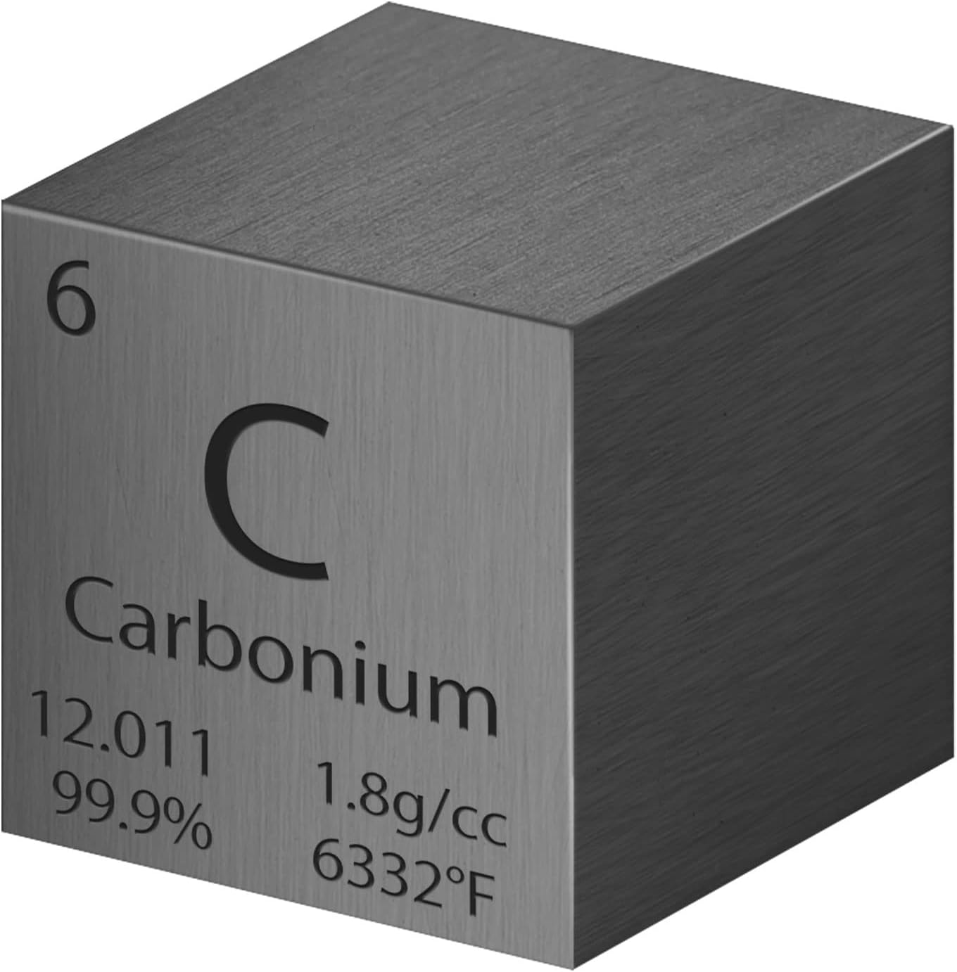 Tungsten Cube Metal Density Cubes Pure Metal High Density Element Cube for Element Collections Lab Experiment Material Hobbies Heavy Small Objects Experience (Carbon, 1 Inch)