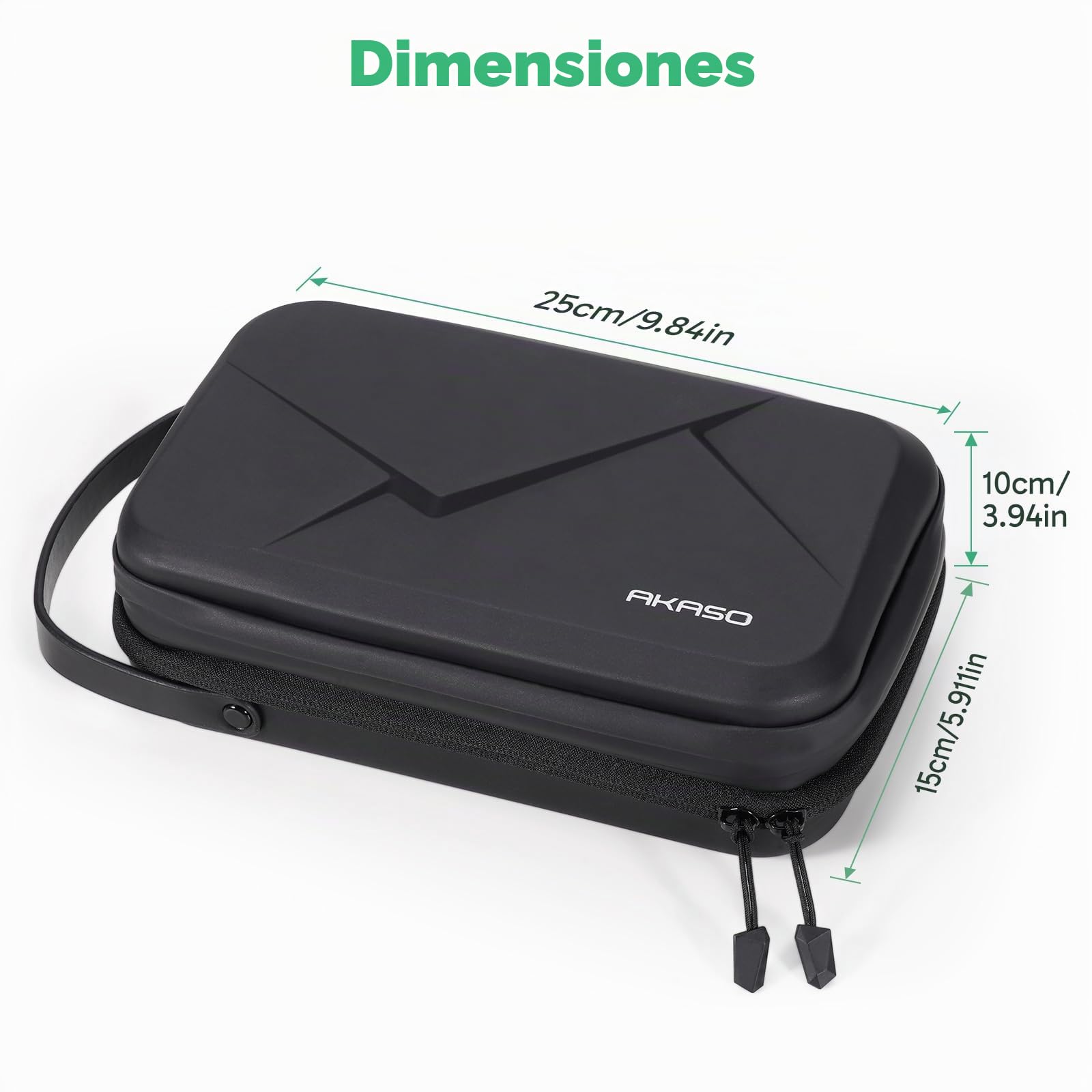 AKASO Bolsa de Almacenamiento Portátil Funda de Transporte Impermeable Espacio Ajustable Compatible con GoPro Hero 13, 12, 11, Insta360 X5, X4, X3, DJI Action Osmo 360, V50 X/EK7000/Pro, Brave 7/8