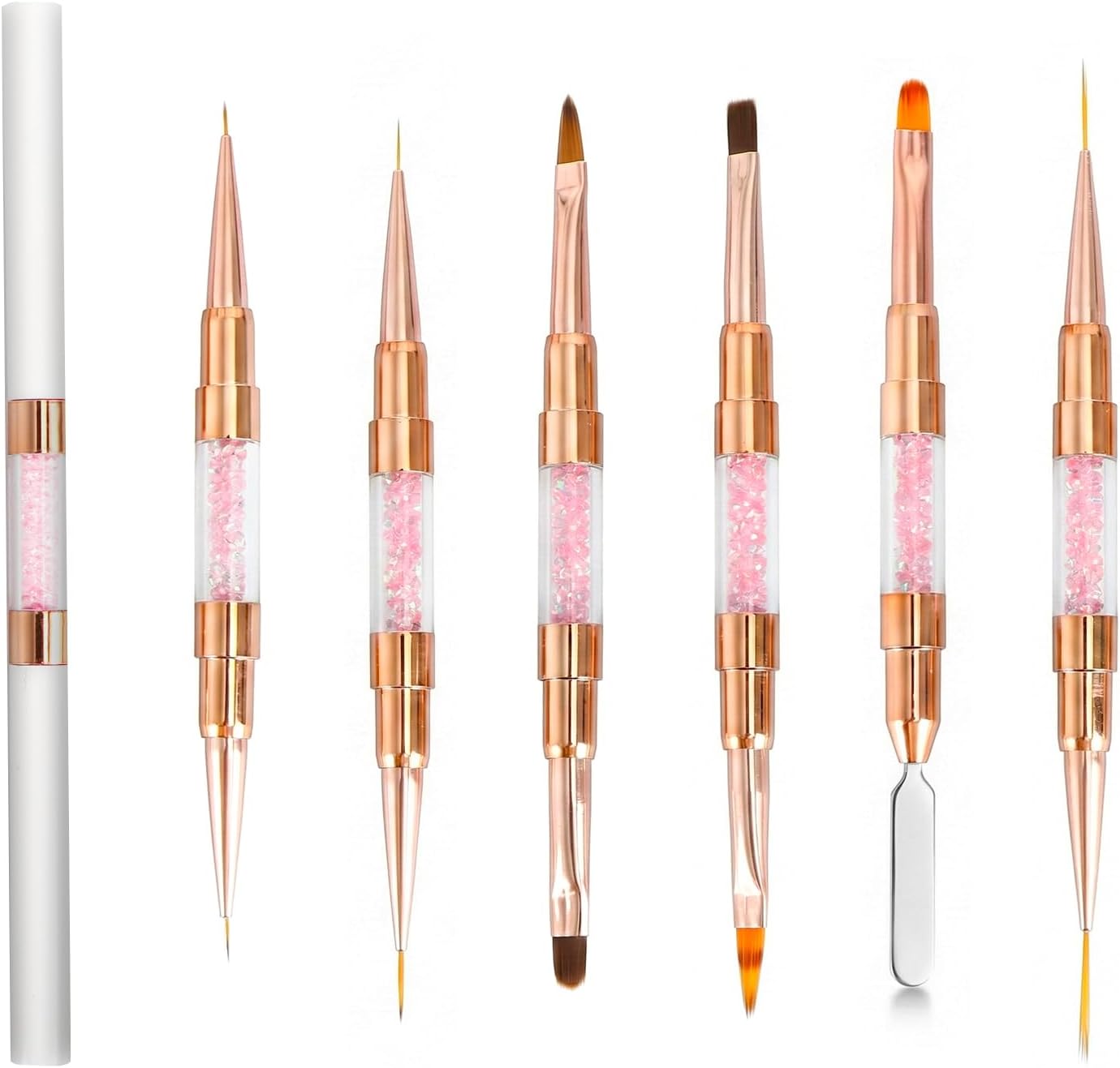 -Ended Nail Art Liner Brushes – 5/7/10/15/19mm Precis Tips for l