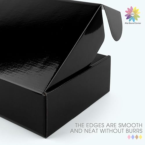 Miniatura 3 de Mat Board Center, caja negra de envío de 6 x 6 x 2, caja resistente al agua para correo de pequeñas empresas, cartón corrugado, paquete de 26