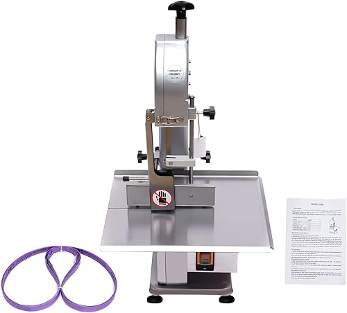 Miniatura 5 de Máquina de corte de huesos eléctrica comercial, rebanador de carne congelada de 1500 W, sierra de mesa de 110 V, molinillo de carne con cuchillas de