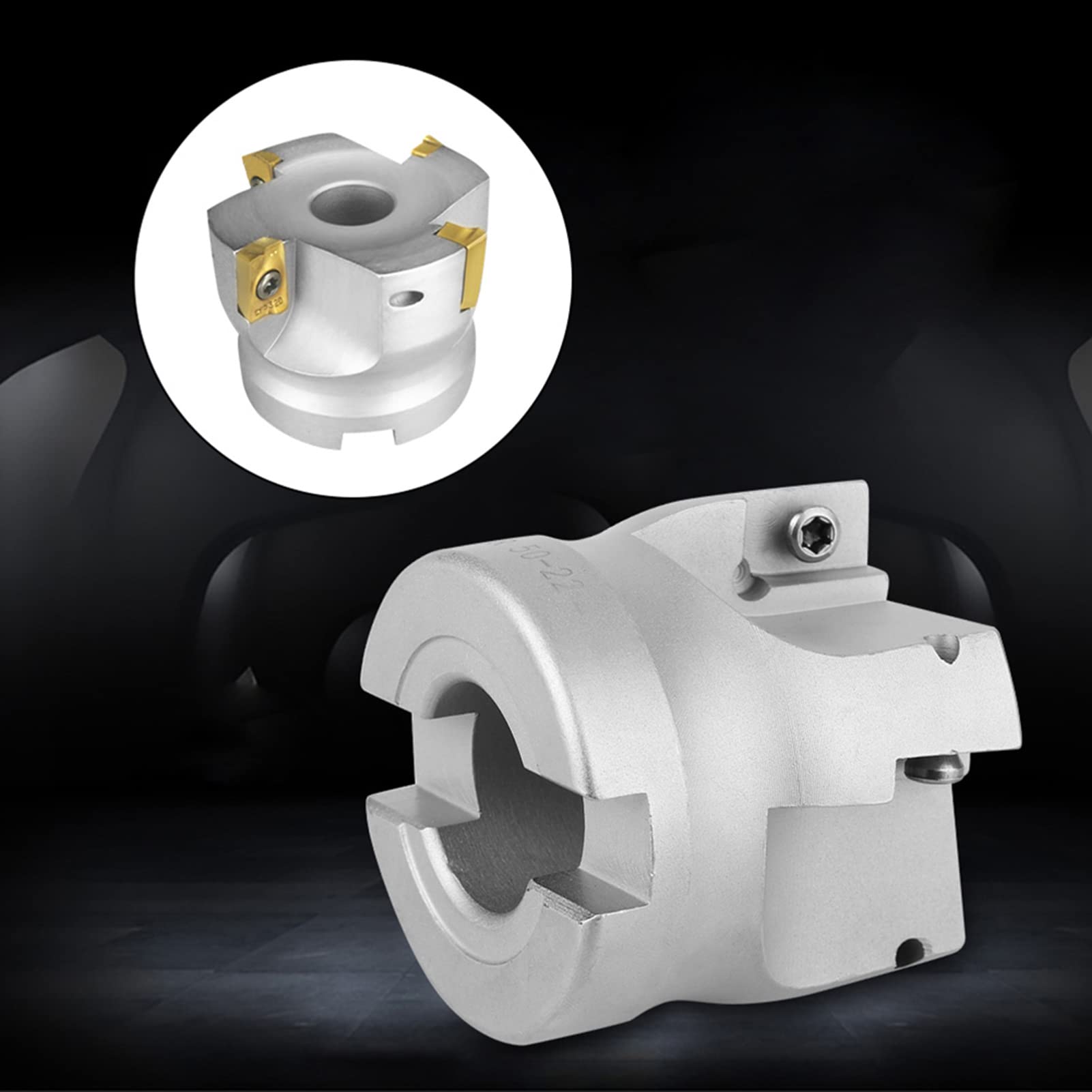 Hyuduo BAP400R Planfräser, 90-Grad-Fräswerkzeug aus Legiertem Stahl, 50 Mm Durchmesser für CNC-Fräsmaschinen