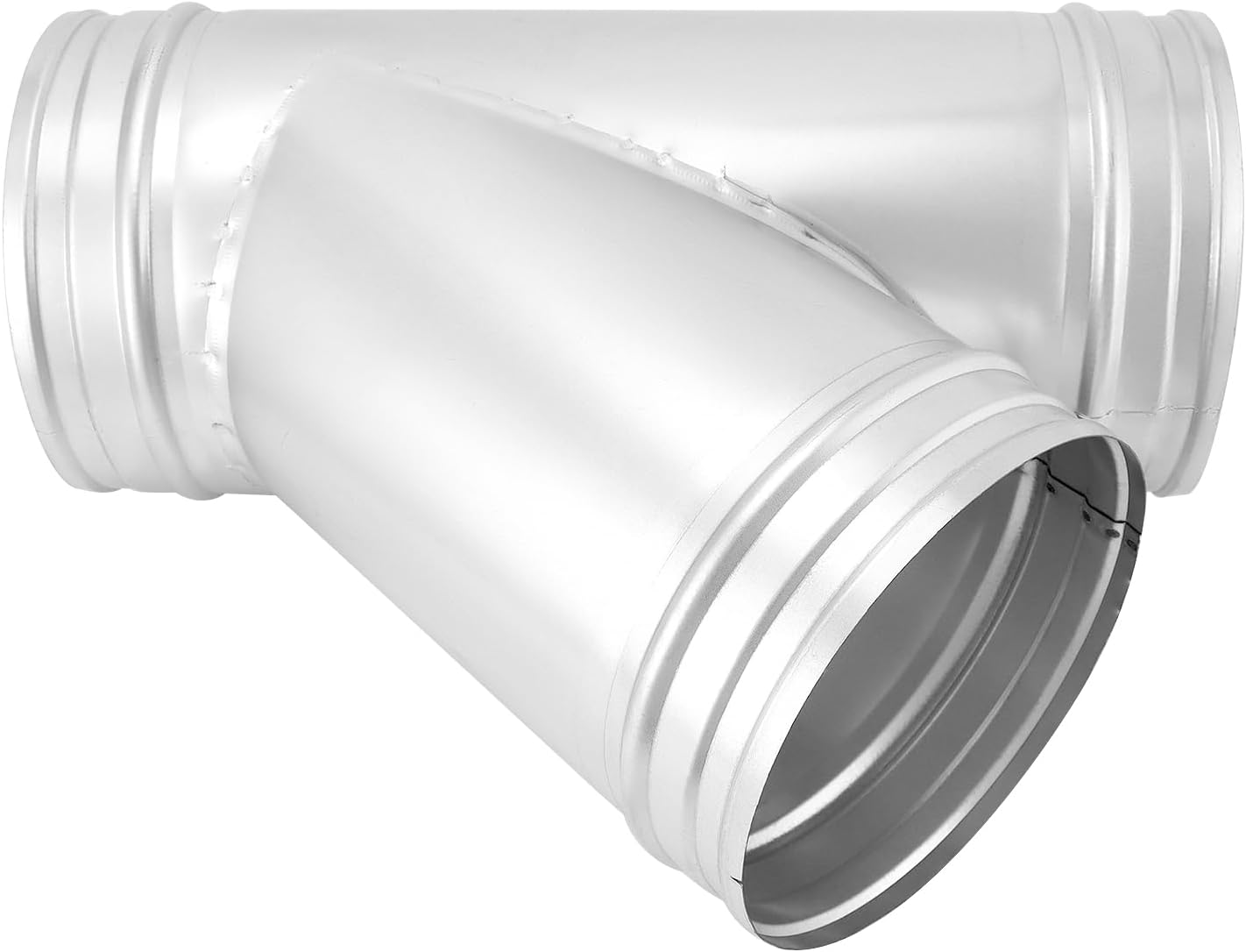 QWORK 6" Duct Splitter, 45° Degree 6 Inch Branch Metal Duct Connector 3 Way Hose Adapter/Splitter