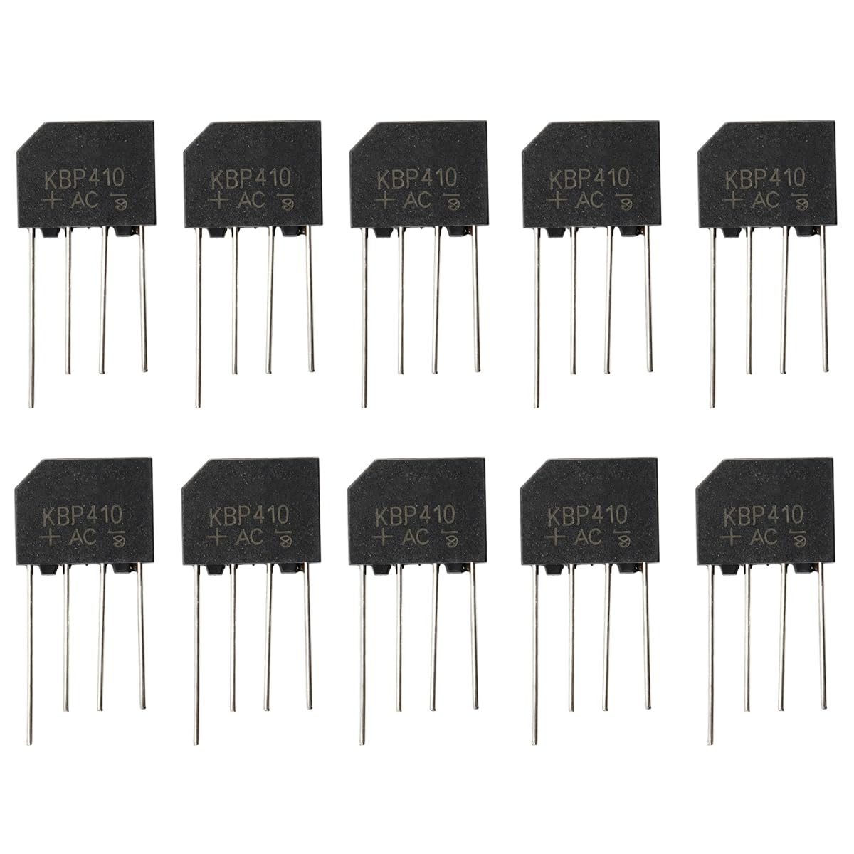 KBP410 - 10 diodi raddrizzatori a ponte monofase, 1000 V/4 A, onda intera, 4 Ampere, 1000 Volt, diodi elettronici al silicio, 4 pin