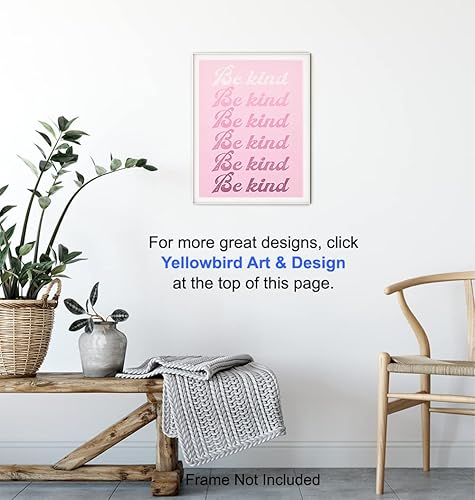 Miniatura 6 de Kindness Preppy Wall Art & Decor - Be Kind Sign - Aesthetic Indie Poster - Classroom Family Wall Artwork, Contemporary Inspiration Home Decor - Pink