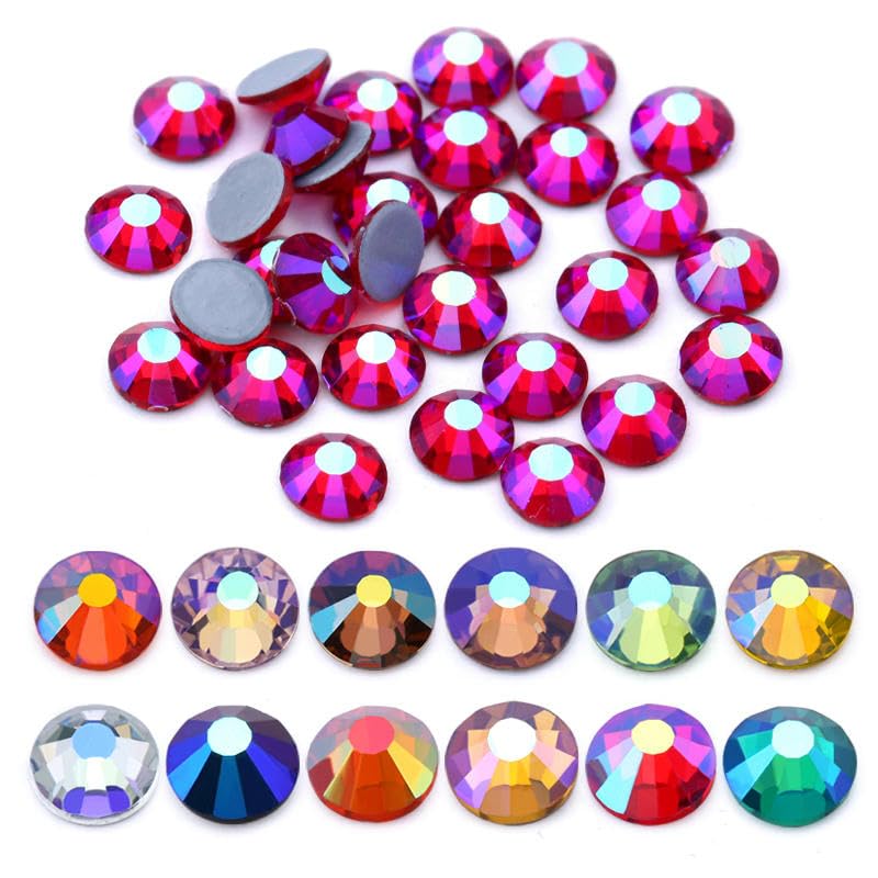 Großhandel Hotfix Strass Glitzer Strass AB Kristall Flatback Diamant Edelsteine Dekosteine Strass für Kleid Kleidungsstück-Antikes Zink-SS10-1440 Stück x 5 Beutel