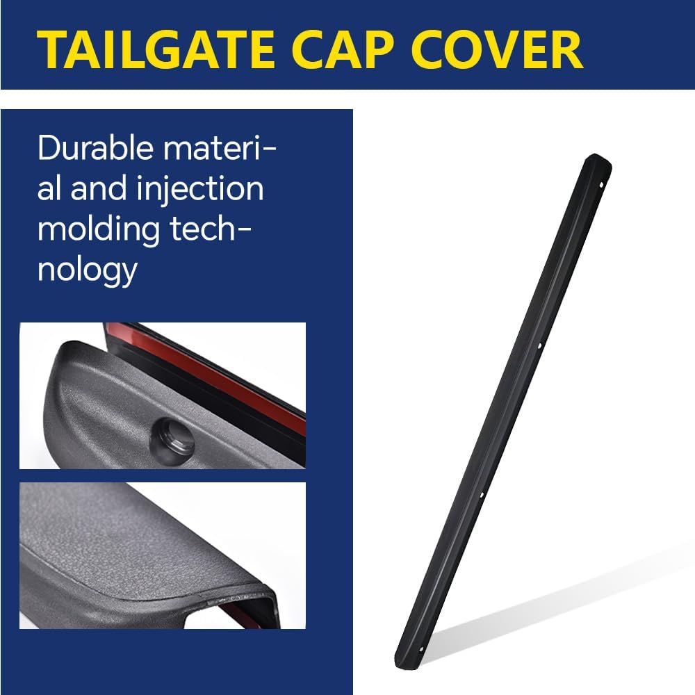 GRAND ORANGE Tailgate Moulding Spoiler Cap Cover, Compatible with Chevy Silverado & GMC Sierra 1999-2006; Fit 6.5FT Bed, Tailgate Trim Spoiler Protector, 15932249, 15046605, GM1909101