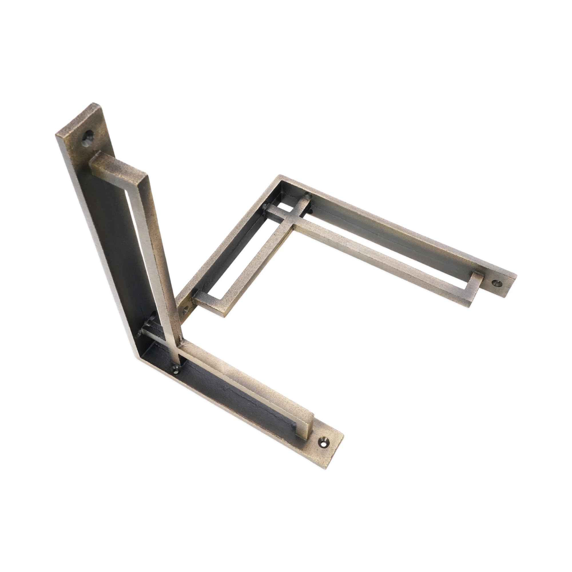 Infinity Decor Staffe resistenti per scaffalature da parete, in ghisa opaca anticata, 230 mm x 160 mm, da utilizzare per mensole da cucina e soggiorno