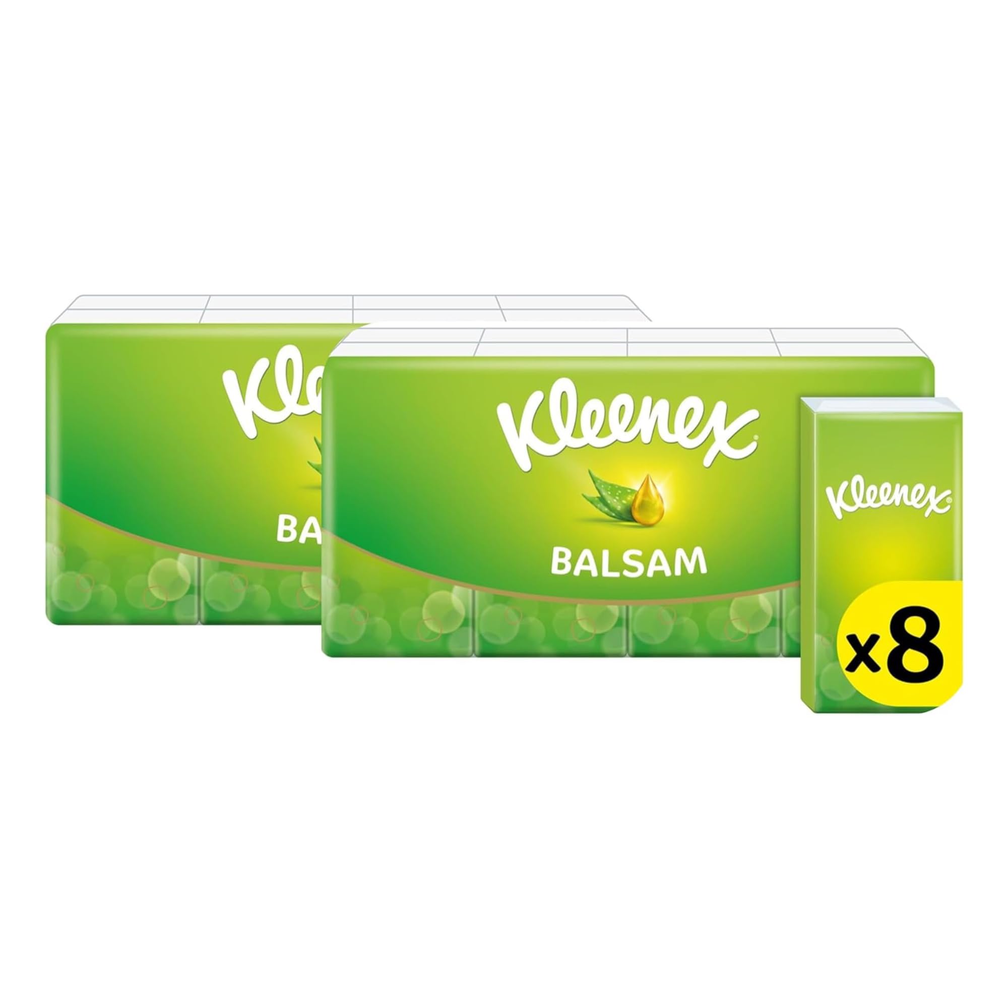 Kleenex Balsam Tissues with Aloe Vera & Vitamin E - Ultra-Soft Facial Tissue Paper - Travel Tissues for On-The-Go -Tissues Pocket Packs - Moisturizing Pocket Tissues - 2 Pack + Cheeroo Magnet