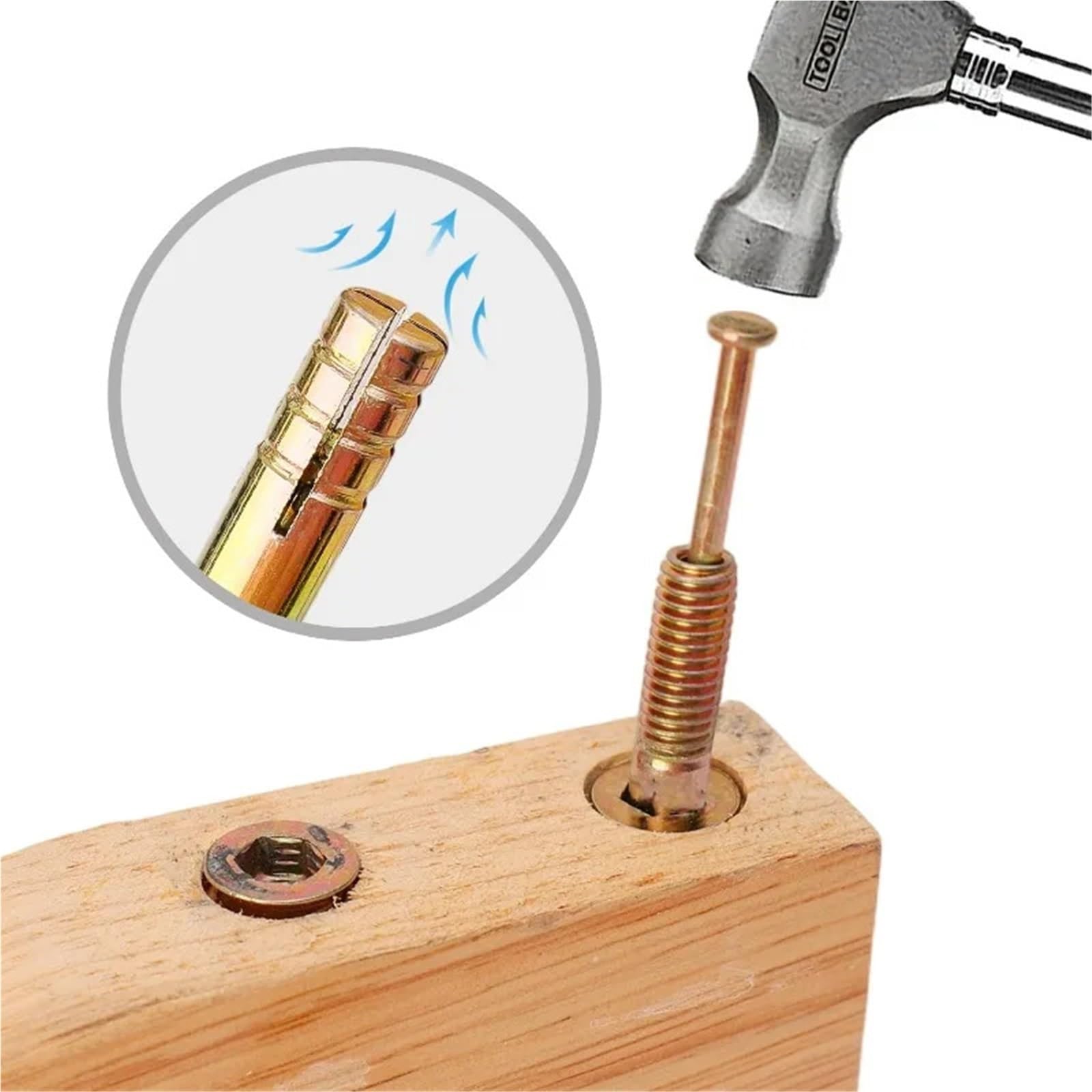 Dübel 10mm Expansionsrohr aus Kohlenstoffstahl, Hammerschlagschrauben, Dübel, Befestigungsschrauben, Trockenbau, Beton, Hardwork-Befestigungselement(7.5cm,24pcs)