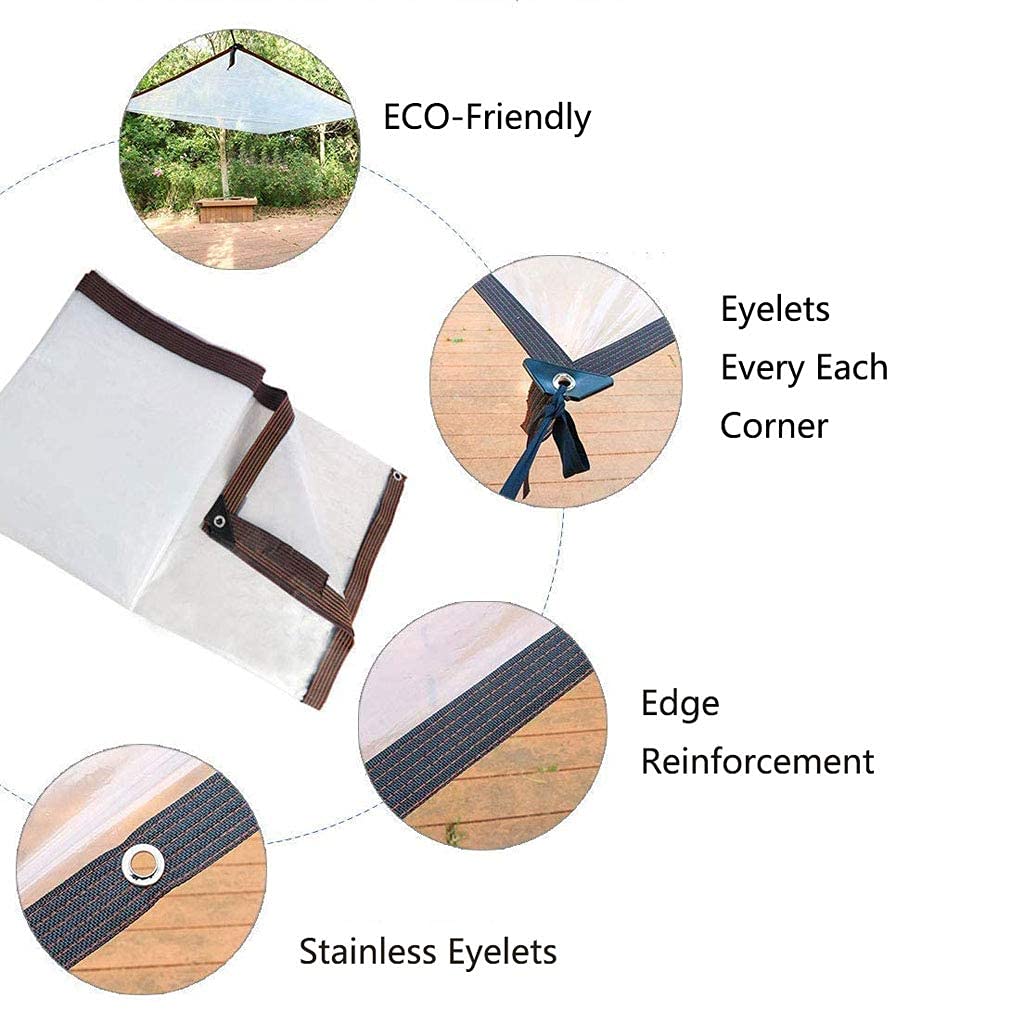 SJH Toldo anticongelante para plantas, impermeable, resistente al viento/antivaho para invernadero de jardín de patio trasero, cubierta de lona gruesa de PVC transparente