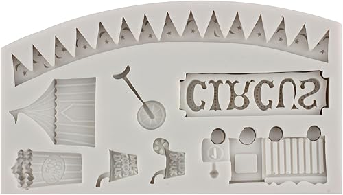 Miniatura 5 de Sijiangmold Moldes de silicona para fondant de circo, payaso, elefante, chocolate, teatro, monociclo, globo, para decoración de cupcakes, decoración