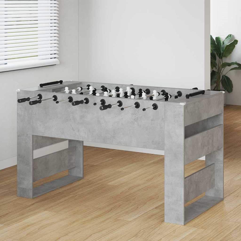 vidaXL Table de Foosball Gris Béton 146,5 x 74 x 85 cm, Table de Baby-Foot rectangulaire Moderne, idéale pour Vos soirées en Famille, résistante et Parfaite pour s'amuser à l'intérieur