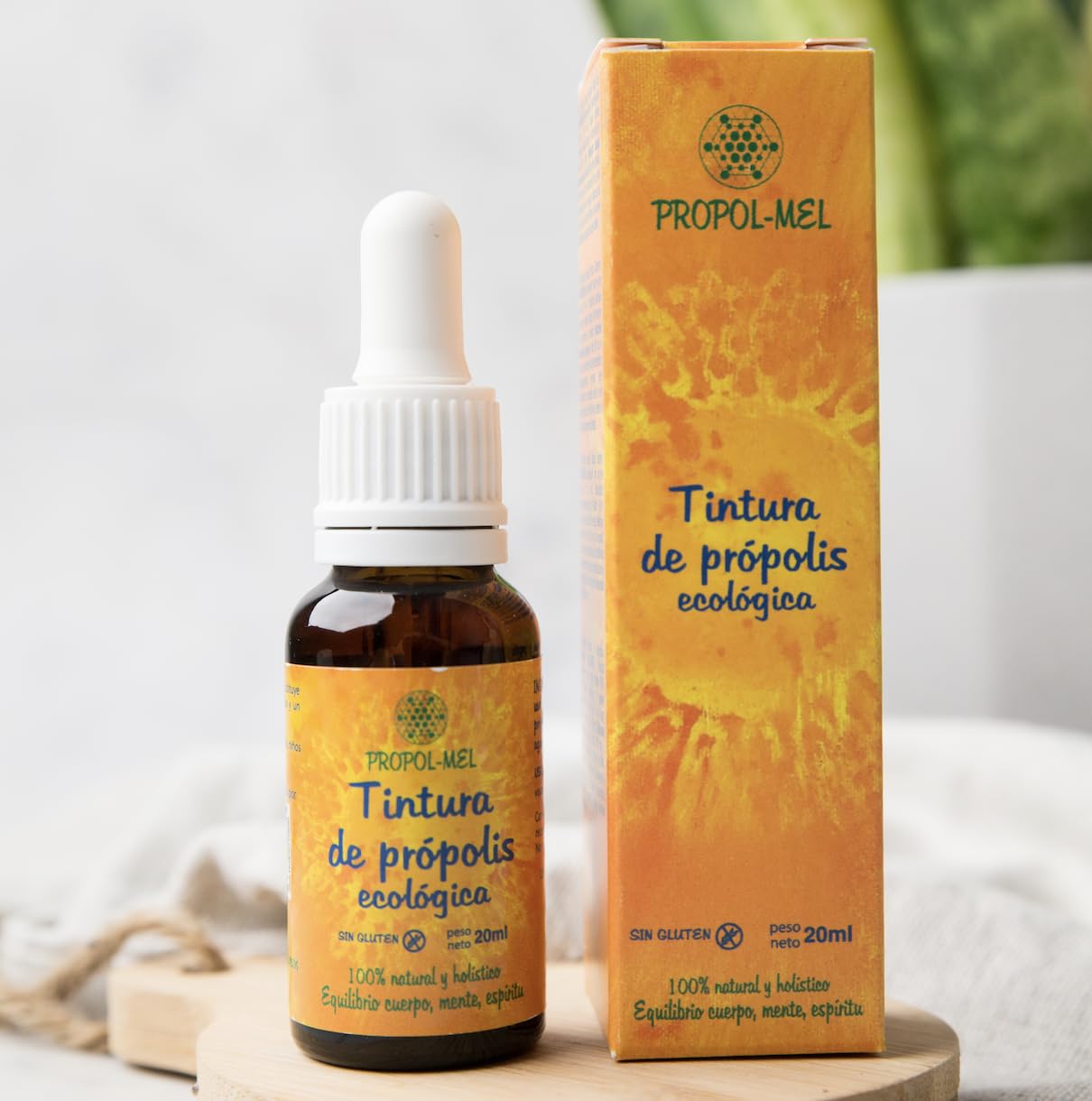 Pack x 2 - Nalewka z propolisu - 20 ml - BIO. Wspomaga dobre samopoczucie gardła. 100% naturalny. 15% waga/objętość.
