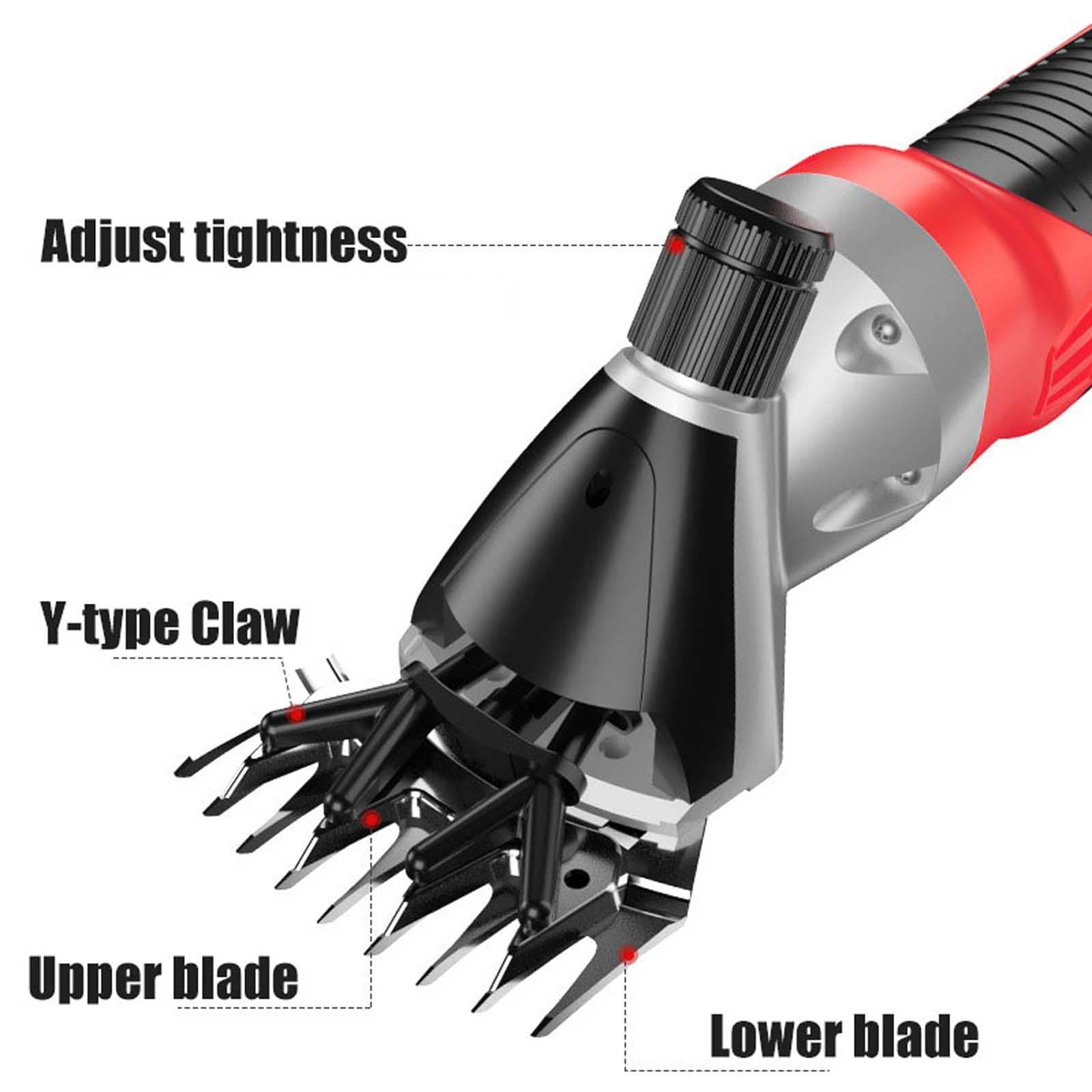 Tosatrice elettrica per pecore da 1000 W, kit per toelettatura bestiame da fattoria a 2600 giri/min. Coltello dritto a 6 velocità/9 denti, Tosatrice elettrica resistente con cavo di alimentazione da