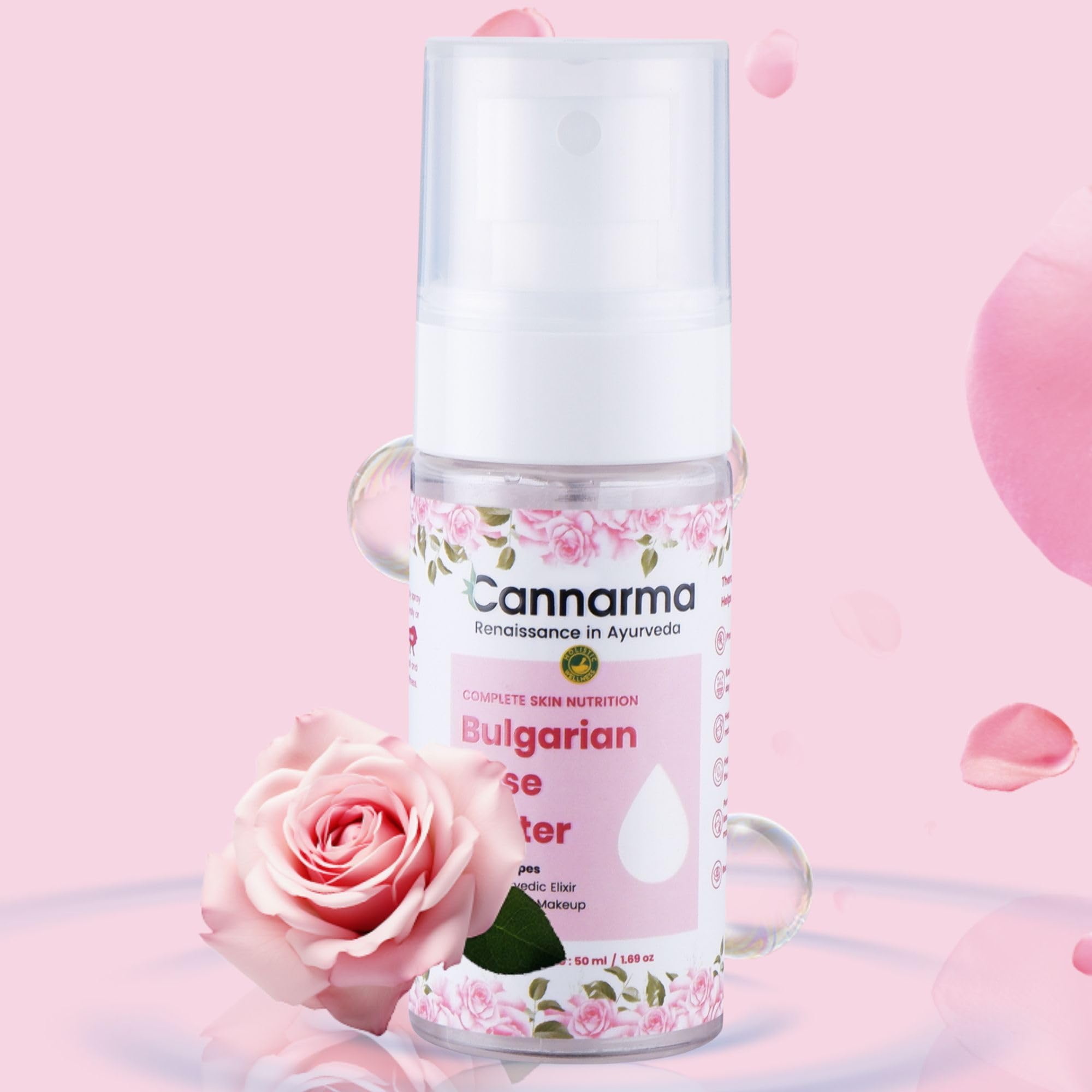 Cannarma Pure & Natural Rose Water/Skin Toner - Pack of 200ml - Steam Distilled - Gulab Jal - Organic - Chemical Free for men and women