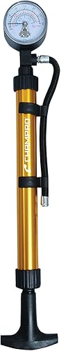 Champro Bomba de doble acción con manómetro (10 pulgadas), ORO