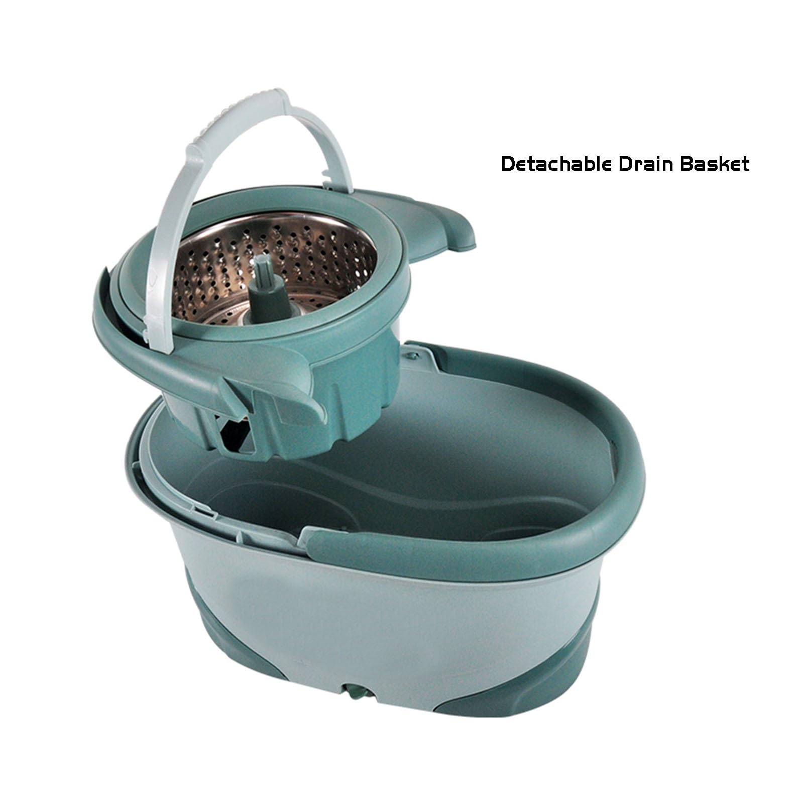 Mopp- Und Eimer-Set Mit Auswringer, 12 L (3,17 Gallonen), Kunststoff-Moppeimer For Nass- Und Trockengebrauch, Bequemer, Langlebiger Ausgießgriff For Hausreinigung, Camping Und Wohnmobilfahren ( Color