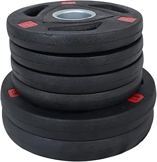 Signature Fitness Olympic 2-Inch Cast Iron Plate Weight Plate for Strength Training and Weightlifting, Multiple Sizes